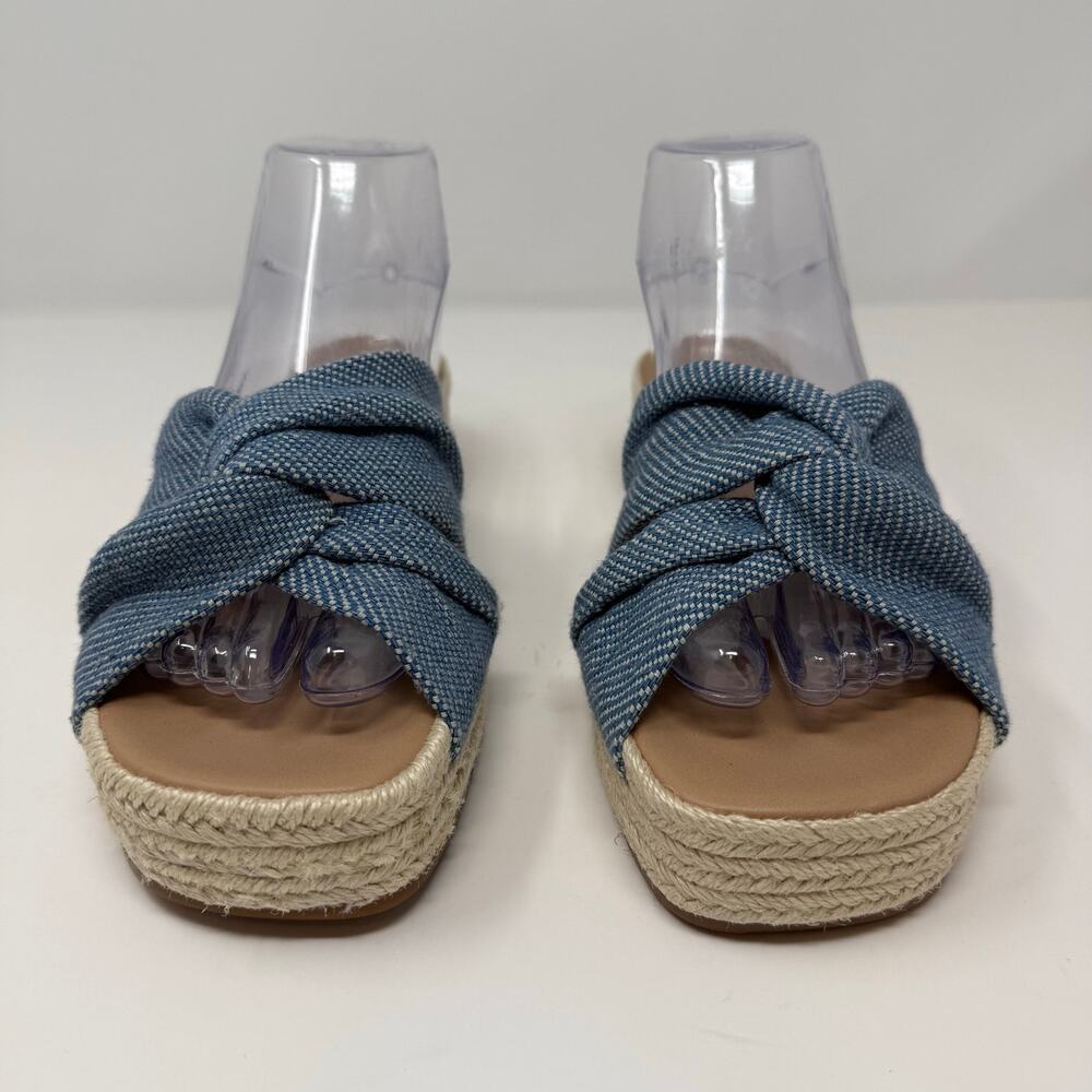 Lucky Brand Grenly Blue Fabric Twist Espadrille Slide Sandal Women's 8M NWOT - Picture 4 of 11